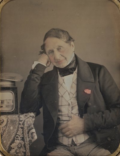 Self-Portrait with a Daguerreotype of Geneva by Jean Gabriel Eynard